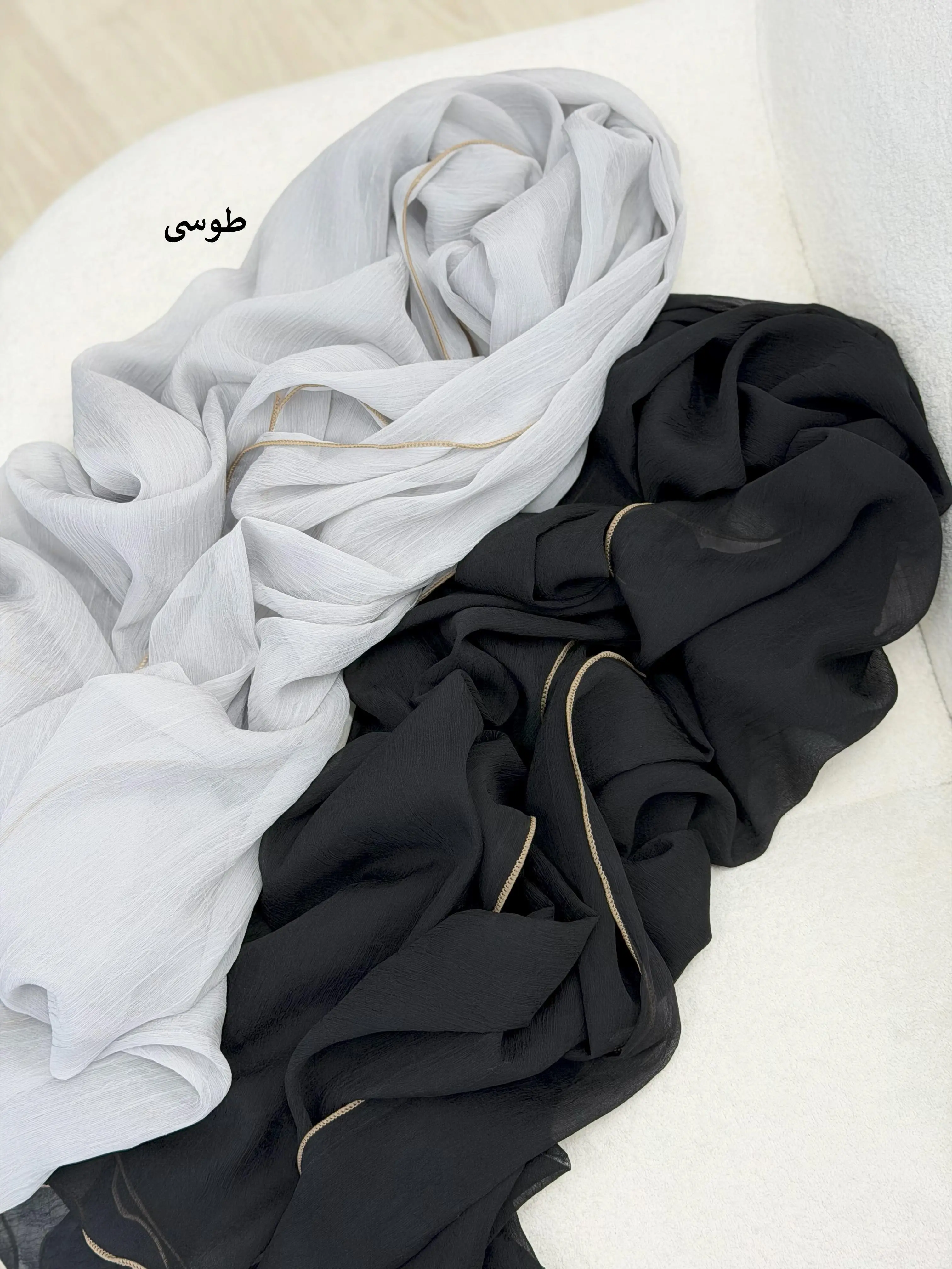 4076-شال ابریشم نیلی